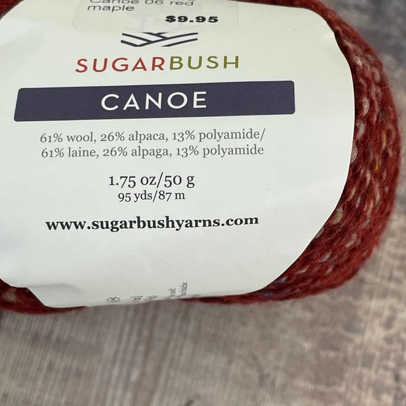 Sugar Bush Canoe Yarn Wool & Alpaca Blend Thick Bulky 50g 95 yds Red Maple Italy - Picture 6 of 8